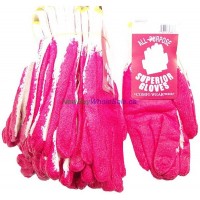Work Gloves Coated Red Rubber Dipped Knitted Cotton 10pk. 
