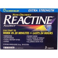 Reactine Extra Strength Allergy Cetirizine Hydrochloride Tablets 10mg 3ct 
