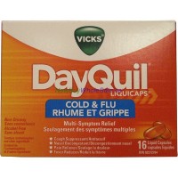 VICKS DAYQUIL COLD & FLU CAPS 16'S LOWEST $7.29