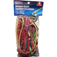  Bungee Cords 6pc 2x12in, 2x24in, 2x36in