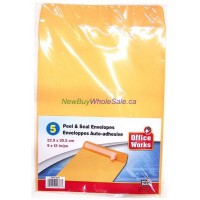 Kraft Peel & Seal Envelopes 9inx12in 5pc