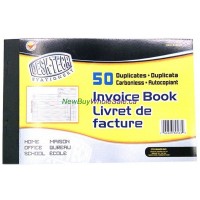  Invoice book - 50 carbonless duplicates 
