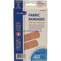 Fabric Bandages w nonstick pad 40pk Sterile 