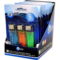 XLite Major Disposable Pocket Lighter Fixed Flame clear 3 pk lighters 10 displays 30 lighters in display lighter