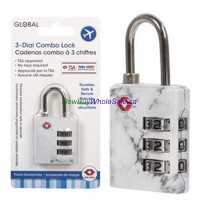 Lock, Combination, TSA 3-Dial, bc, zinc alloyed construction