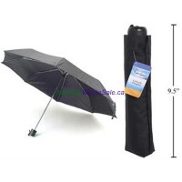 Rain-Guard Black Folding Umbrella w/ Pouch, tag