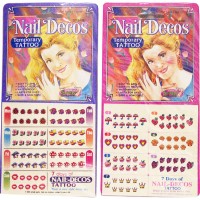 Nail Decos (Nail Tattoo) 96 cards Display. 10 nail decos x 7 days. LOWEST $0.50 card